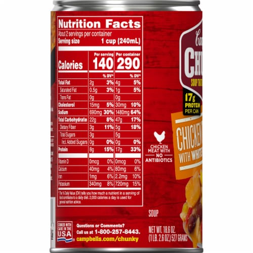 Campbell's Chunky Soup Chicken Tortilla Soup with Grilled White Meat Chicken Perspective: bottom