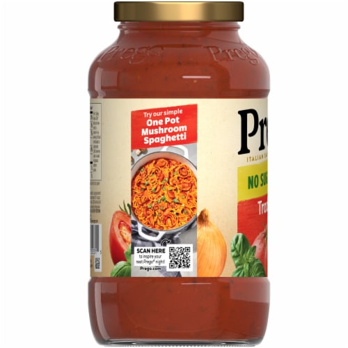 Prego Traditional No Sugar Added Pasta Sauce Perspective: bottom