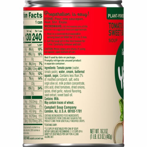 Campbell's® Well Yes!® Tomato & Sweet Basil Soup Perspective: bottom