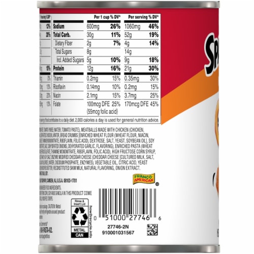 SpaghettiOs® Canned Pasta with Chicken Meatballs Perspective: bottom