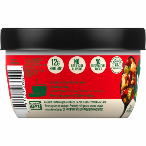 Campbell's Well Yes! Power Soup Bowl Cajun Style Chicken Soup Microwavable Bowl Perspective: bottom