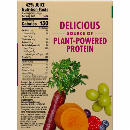 V8™ +Protein Berry Acai Plant-Based Protein Drink Perspective: bottom