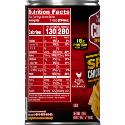 Campbell's® Chunky Spicy Chicken Noodle Soup Perspective: bottom