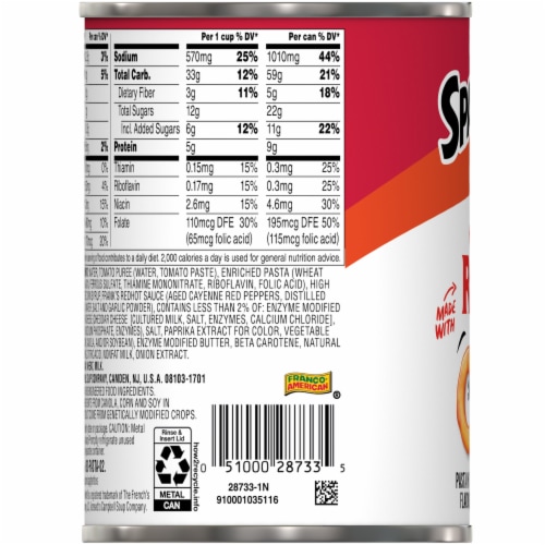 Campbell's® Spaghettios® Frank’s Red Hot Spicy Original Perspective: bottom