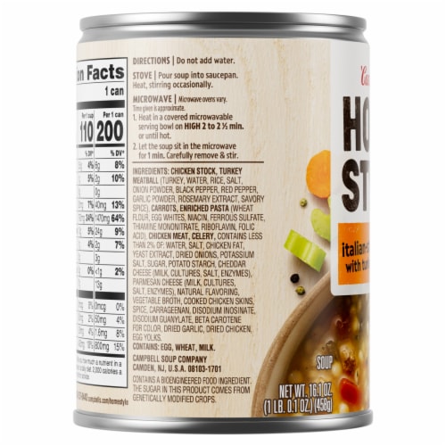 Campbell's® Homestyle Italian-Style Chicken Soup With Turkey Meatballs Perspective: bottom