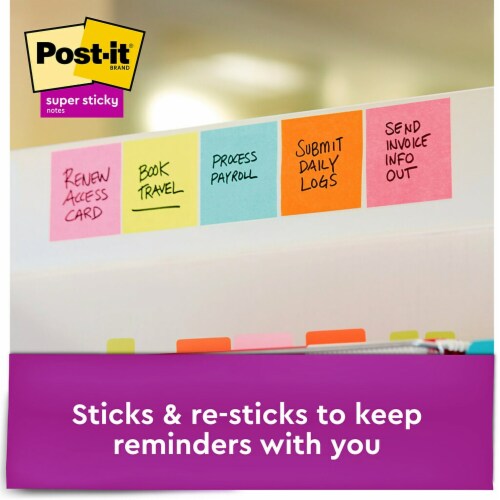 Post-it® Super Sticky Adhesive Miami Collection Notes Perspective: bottom