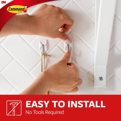 Command® Damage-Free Hanging Small Wire Hooks - White Perspective: bottom