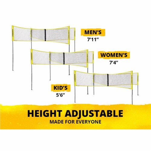 CROSSNET Four Square Volleyball Net and Game Set with Carrying Backpack & Ball Perspective: bottom