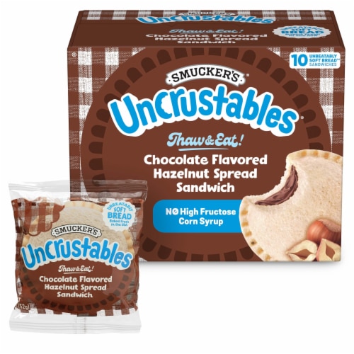 Smucker's Uncrustables Chocolate Flavored Hazelnut Spread Sandwiches Perspective: bottom