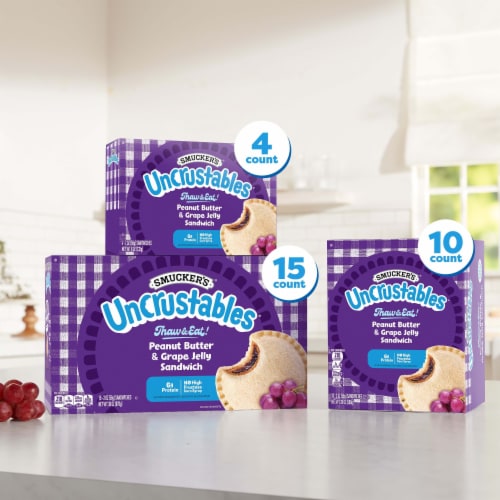 Smucker's Uncrustables Peanut Butter & Grape Jelly Sandwiches Perspective: bottom