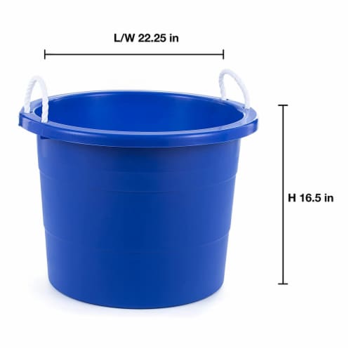 United Solutions 19 Gallon Large Plastic Utility Tub w/ Rope