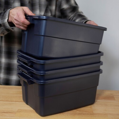 Rubbermaid Roughneck Storage Box with Lid Indigo 1 Harris Teeter