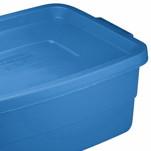 Rubbermaid Roughneck Tote 10 Gallon Storage Container, Heritage Blue (6  Pack)