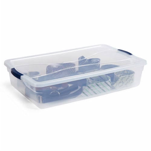 Cleverstore 30 qt. Plastic Storage Tote Container with Lid (6-Pack)