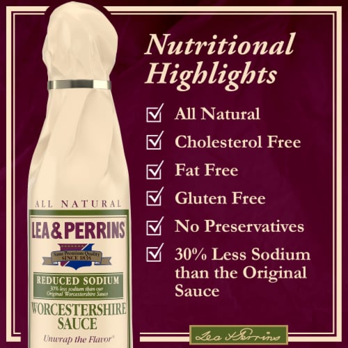 Lea & Perrins Worcestershire Sauce with Reduced Sodium Perspective: bottom