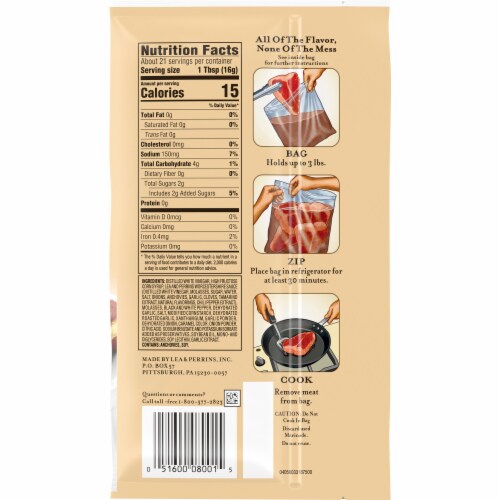 Lea & Perrins Marinade in a Bag Cracked Peppercorn Liquid Marinade Perspective: bottom