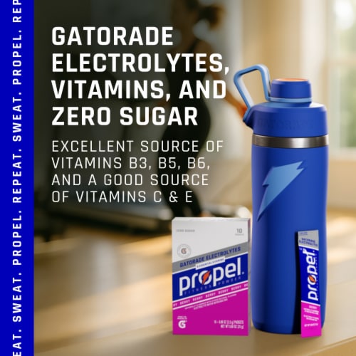 Propel® Zero Sugar Berry Drink Mix Packets Perspective: bottom