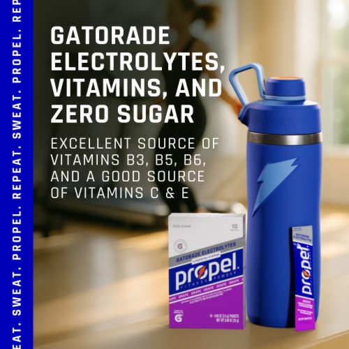 Propel® Zero Sugar Grape Drink Mix Packets Perspective: bottom