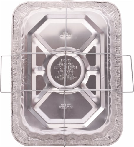 Handi-foil® Eco-Foil® Rectangular King Roaster Pan with Handles - Silver Perspective: bottom