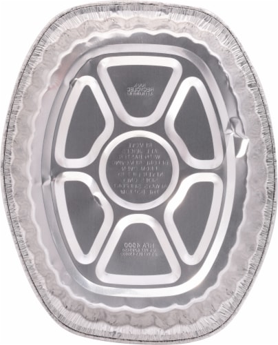 Handi-foil® Eco-Foil® Giant Rack Roaster Disposable Pan - Silver Perspective: bottom