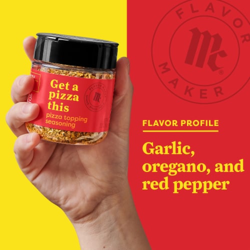 McCormick Flavor Maker Pizza Topping Seasoning Perspective: bottom
