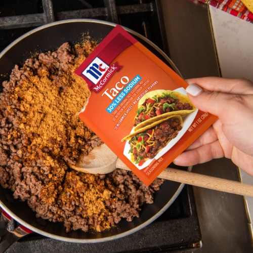 McCormick 30% Less Sodium Taco Seasoning Mix Perspective: bottom