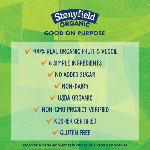 Stonyfield® Organic Kids Lowfat Strawberry Banana Yogurt Pouches Perspective: bottom