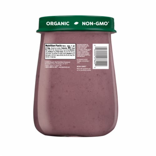 Beech-Nut Organics Stage 2 Banana Berry & Yogurt with Prebiotics Baby Food Jar Perspective: bottom