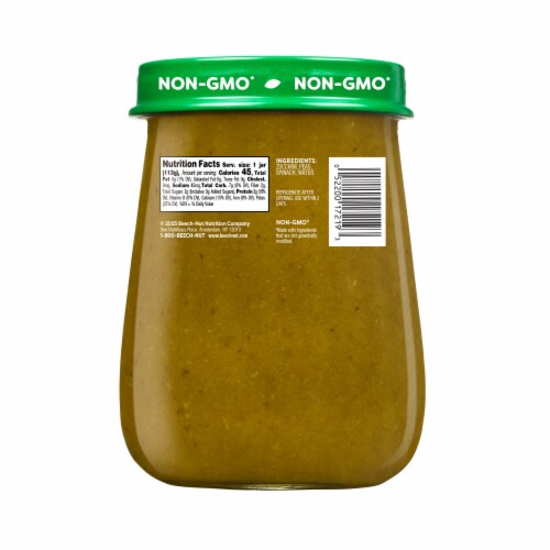 Beech-Nut® Naturals Stage 2 Spinach Zucchini & Peas Baby Food Jar Perspective: bottom