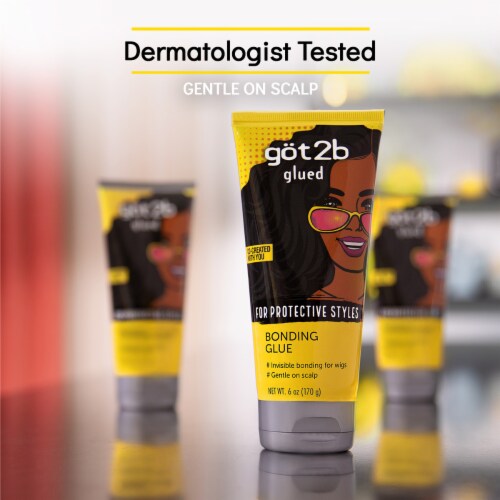 Got2b Glued Bonding Glue Wig Glue For Protective Styles Gentle on Scalp Dermatologist Tested Perspective: bottom