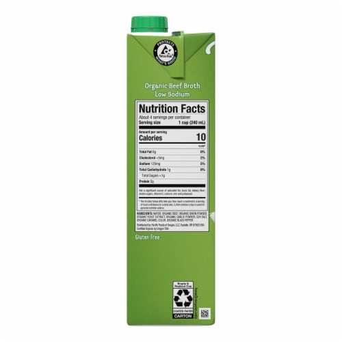 Pacific Foods® Low Sodium Organic Beef Broth Perspective: bottom