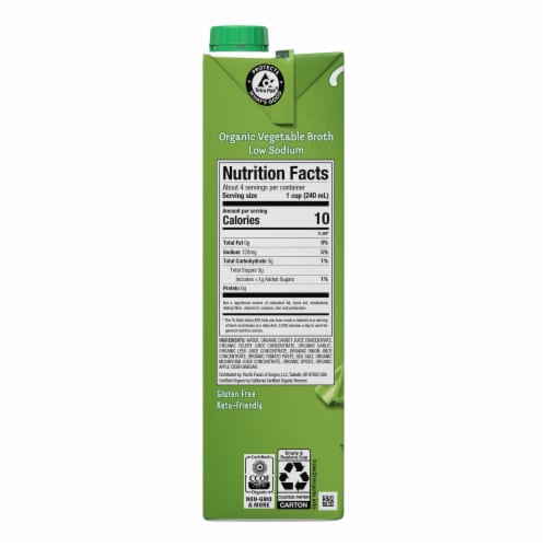 Pacific Foods Organic Vegetable Broth Low Sodium Perspective: bottom
