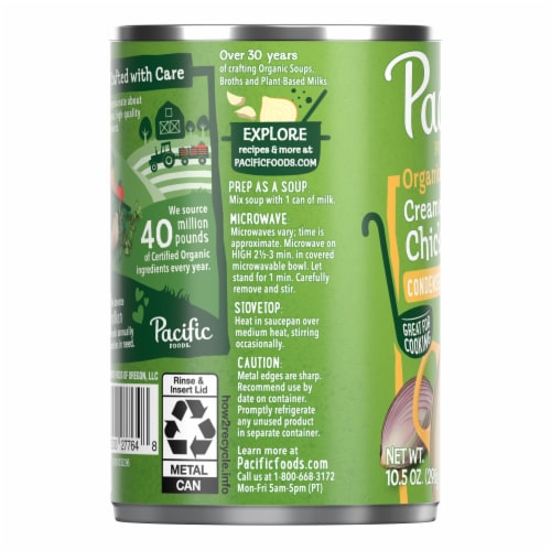 Pacific Foods® Organic Gluten Free Cream of Chicken Condensed Soup Perspective: bottom
