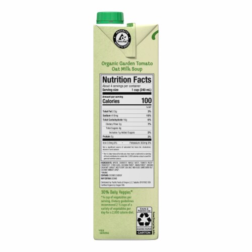 Pacific Foods Organic Garden Tomato Oat Milk Soup Perspective: bottom