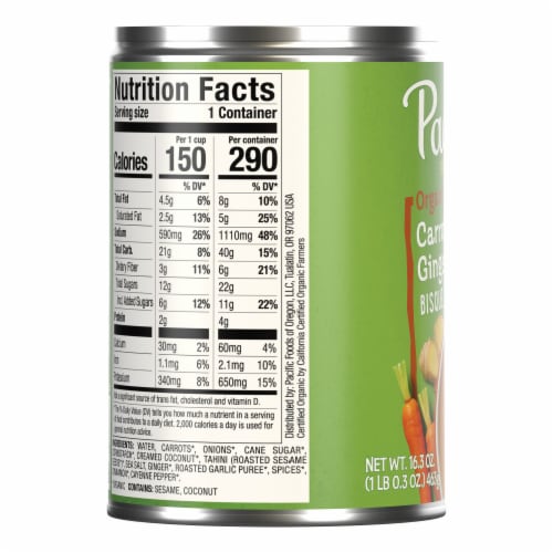 Pacific Foods Organic Carrot Ginger Bisque Condensed Soup Perspective: bottom