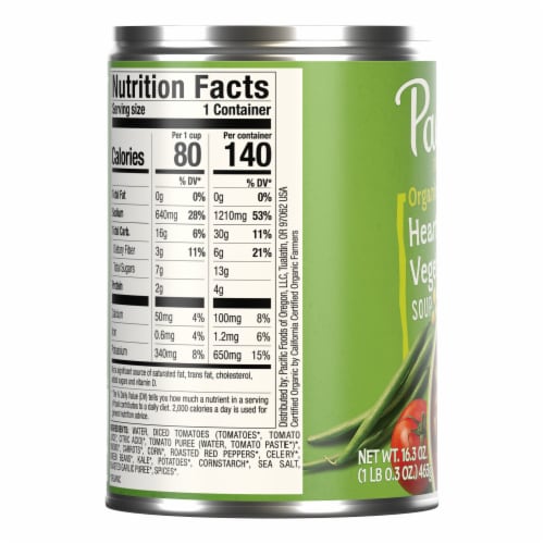 Pacific Foods Organic Hearty Vegetable Soup Vegan Soup Perspective: bottom