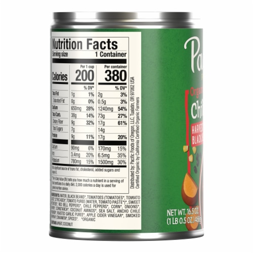 Pacific Foods® Organic Plant-Based Harvest Black Bean Chili Perspective: bottom