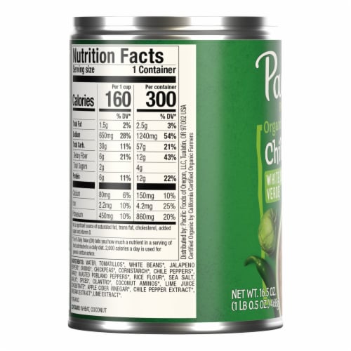 Pacific Foods® Organic Plant-Based White Bean Verde Chili Perspective: bottom