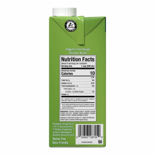 Pacific Foods® Organic Free Range Chicken Broth Perspective: bottom
