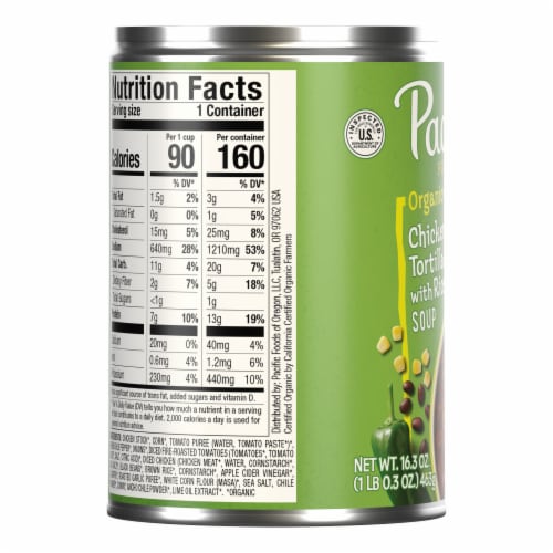 Pacific Foods Organic Chicken Tortilla Soup Perspective: bottom
