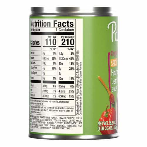 Pacific Foods Organic Spicy Harissa Lentil Soup Plant Based Perspective: bottom