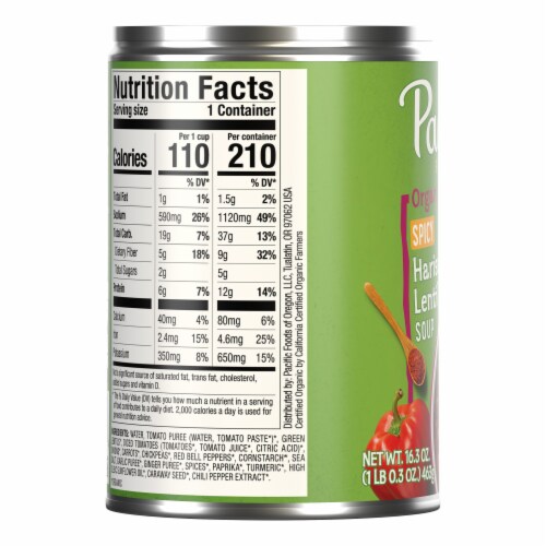 Pacific Foods Organic Spicy Harissa Lentil Soup Plant Based Perspective: bottom