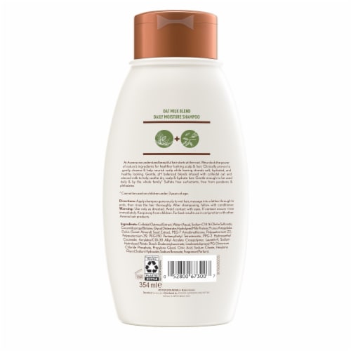 Aveeno Oat Milk Blend Daily Moisture Shampoo Ultra-Hydrating for Dry Damaged Hair Perspective: bottom
