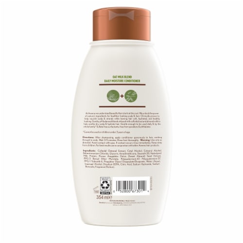 Aveeno Oat Milk Blend Daily Moisture Conditioner Ultra-Hydrating for Dry Damaged Hair Perspective: bottom