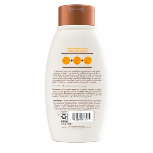 Aveeno Apple Cider & Vinegar Blend Clarify & Shine Shampoo Perspective: bottom