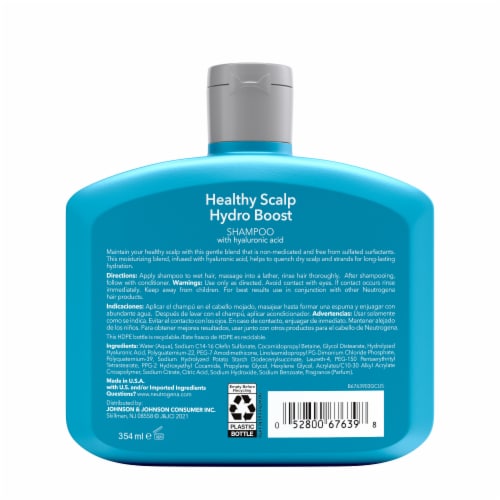 Neutrogena Moisturizing Healthy Scalp Hydro Boost Shampoo for Dry Hair and Scalp, Color-Safe Perspective: bottom