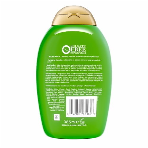 OGX Extra Strength Refreshing Scalp + Rosemary Mint Conditioner, Sulfate-Free Surfactants Perspective: bottom
