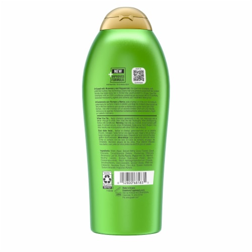 OGX Clarifying Strength + Rosemary Mint Shampoo, Clarifying, Sulfate-Free Surfactants Perspective: bottom