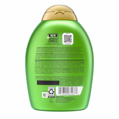 OGX Clarifying Strength + Rosemary Mint Shampoo, Visibly Helps Remove Oil, Sulfate-Free Surfactants Perspective: bottom