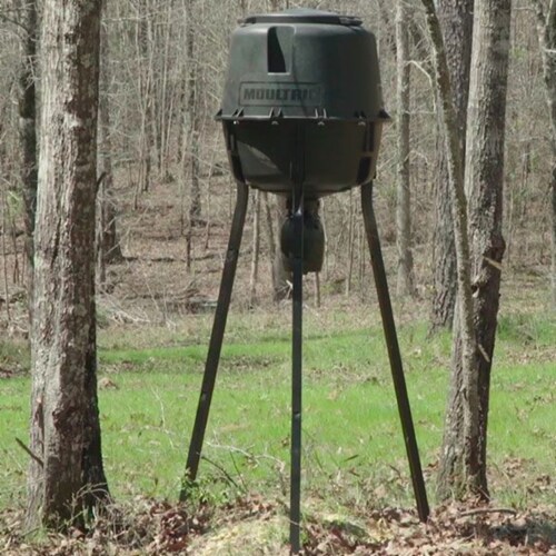 Moultrie 13281 30 Gallon Drum Directional Tripod Fish Deer Feeder with Timer 1 Piece Food 4 Less